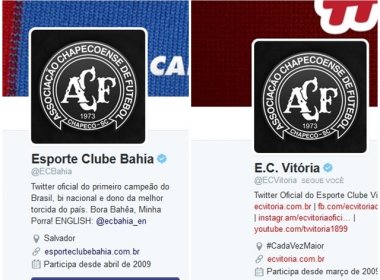 Vitória e Bahia mudam escudo no Twitter em solidariedade à Chapecoense