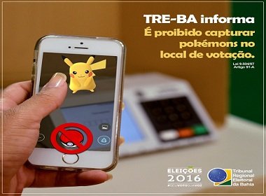 Com Pokémon Go, TRE lembra proibição de celular nas cabines de votação