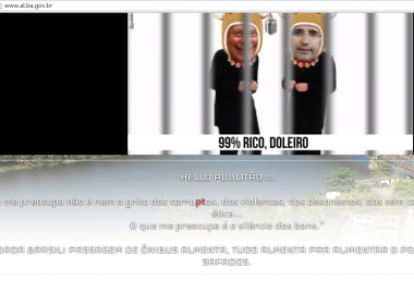 Site da AL-BA é hackeado em protesto contra corrupção e aumento de tarifa de ônibus