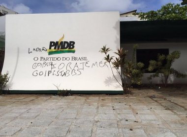 Sede do PMDB em Salvador é depredada; presidente da legenda diz que ato é ‘fascista’ 