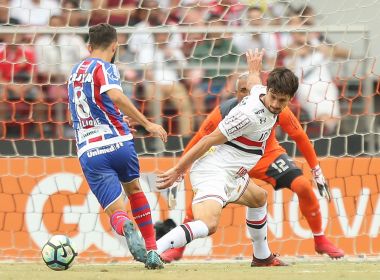 Bahia sai atrás, mas busca empate com São Paulo na despedida do Brasileirão